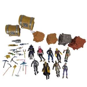 FORTNITE 120pc Turbo Builder Set 9 Figures 91 Building Plate 18 Weapons 2 Chests